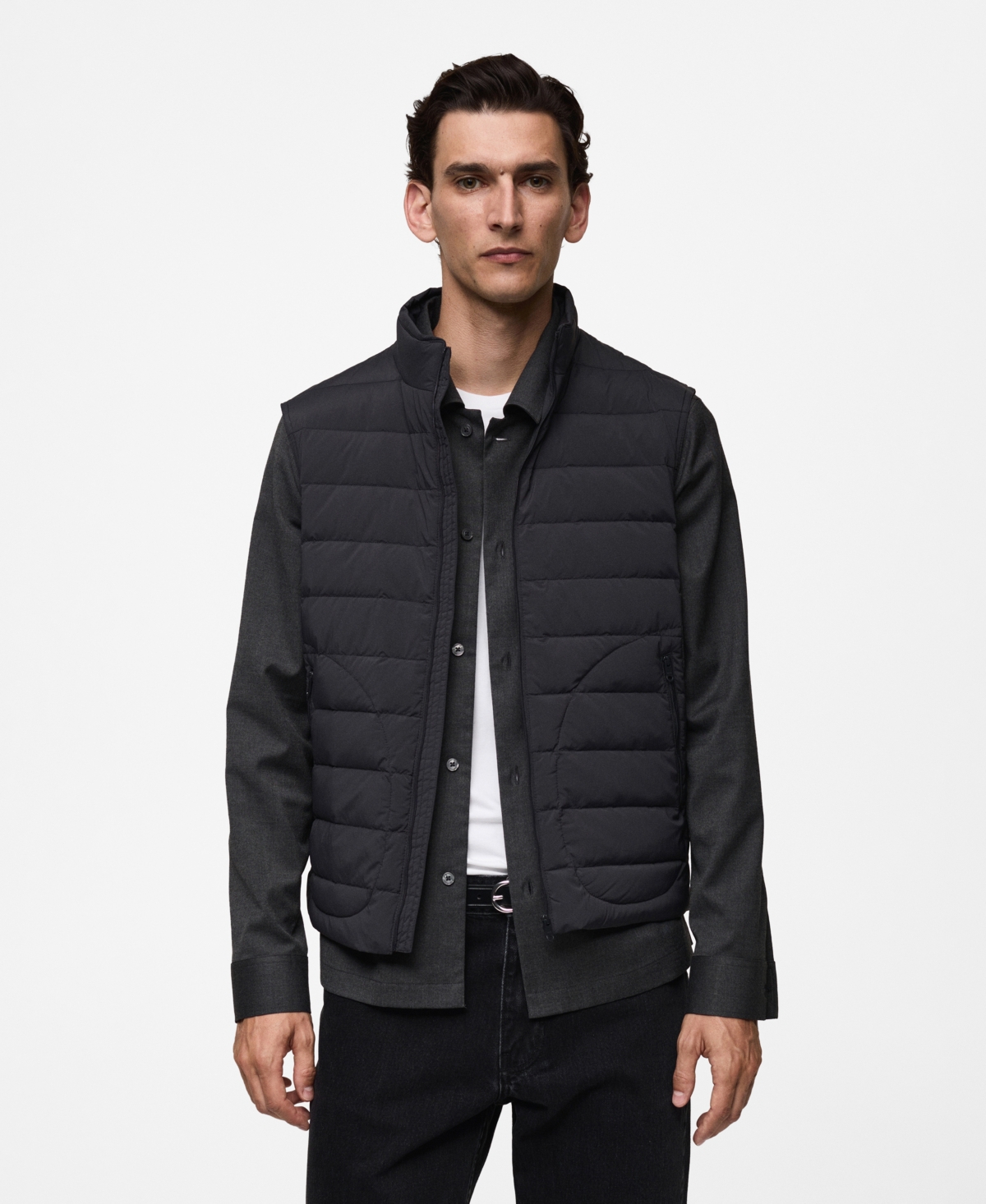 Mango Men's Water-Repellent Quilted Vest