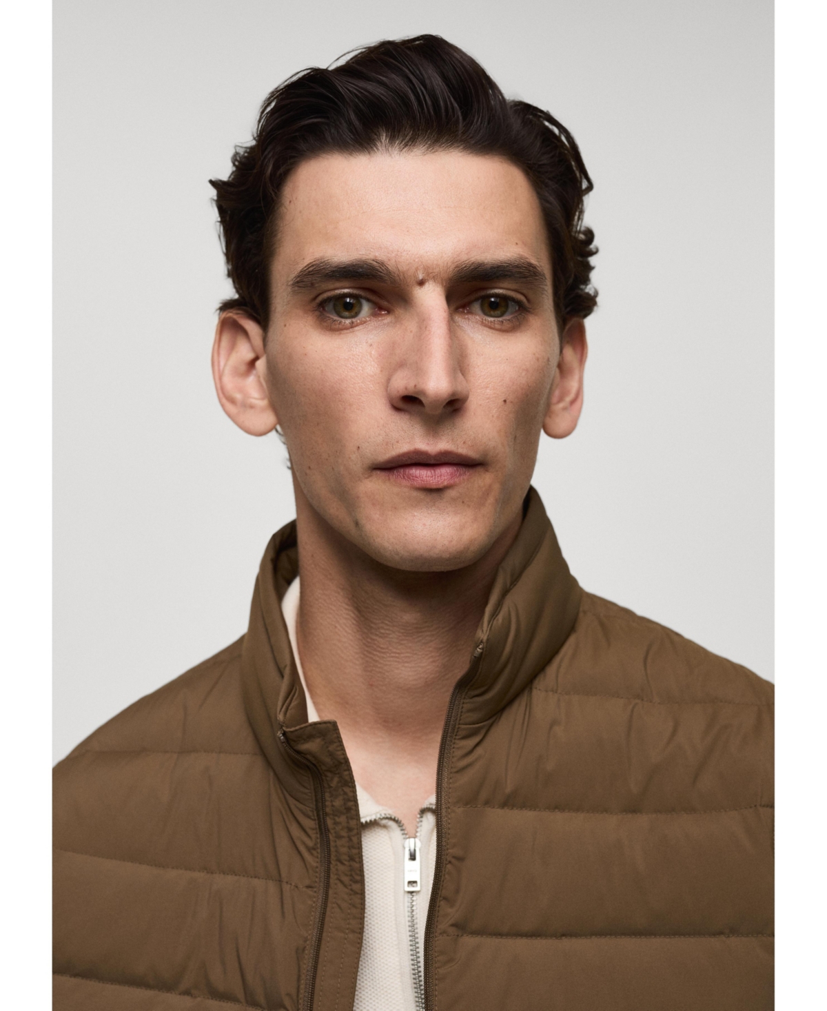 Mango Water Repellent Quilted Down Vest In Dark Navy
