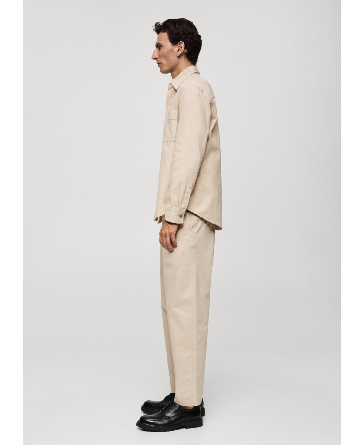 Mango Men's Pleated Cotton Trousers
