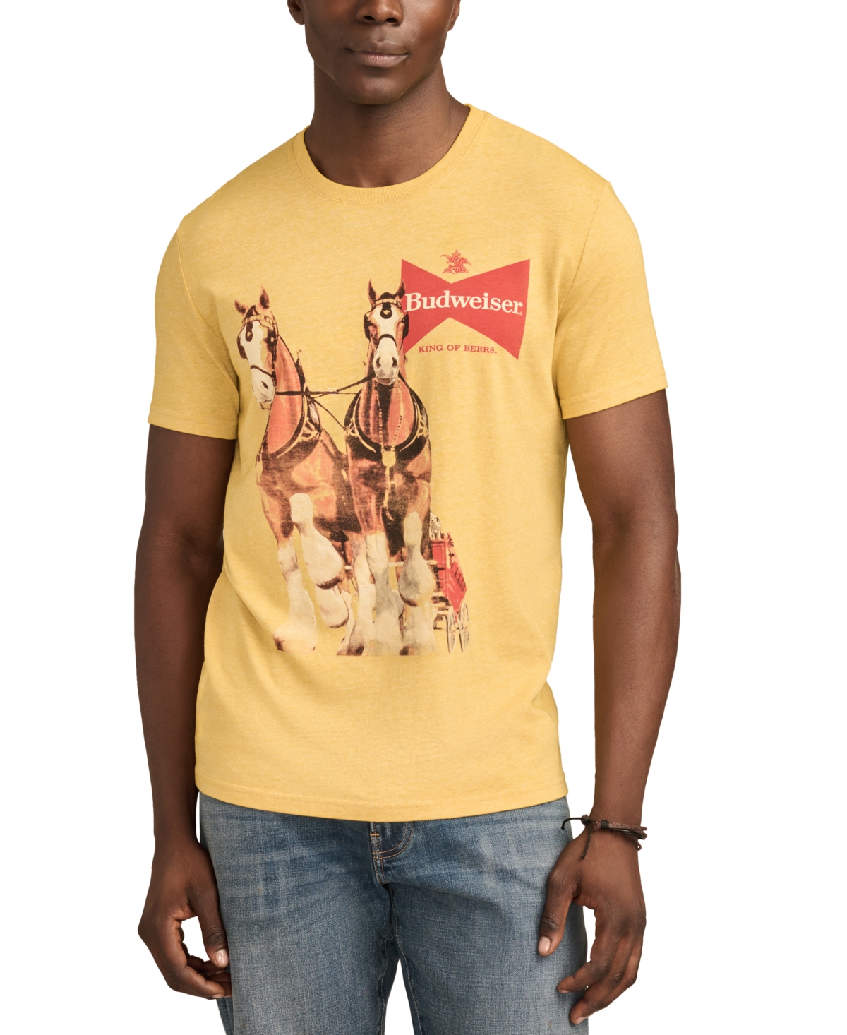 LUCKY BRAND MEN'S BUDWEISER HORSES GRAPHIC T-SHIRT 