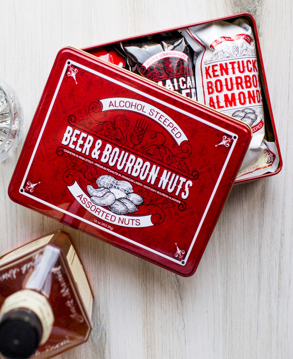 Sugar Plum Chocolates Beer Bourbon Liquor Nuts Gift Tin, 16 Oz. In No Color