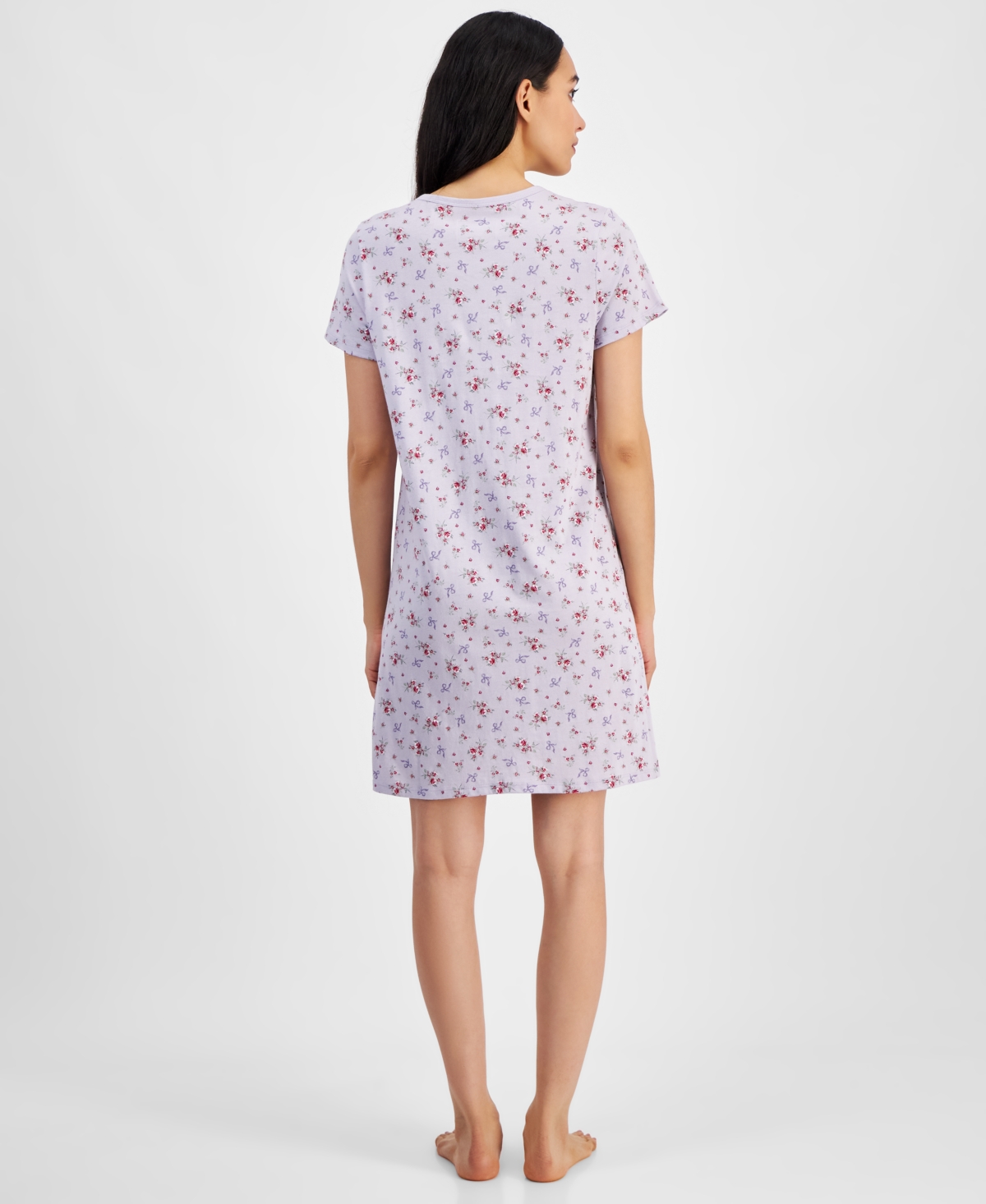 Charter Club Women's Cotton Printed Henley Sleepshirt, Created for Macy's