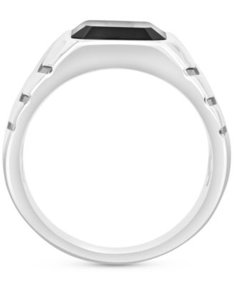 EFFY&reg; Men's Green Onyx (3-3/4 ct. t.w.) Statement Ring in 14k Gold Over Sterling Silver & Sterling Silver