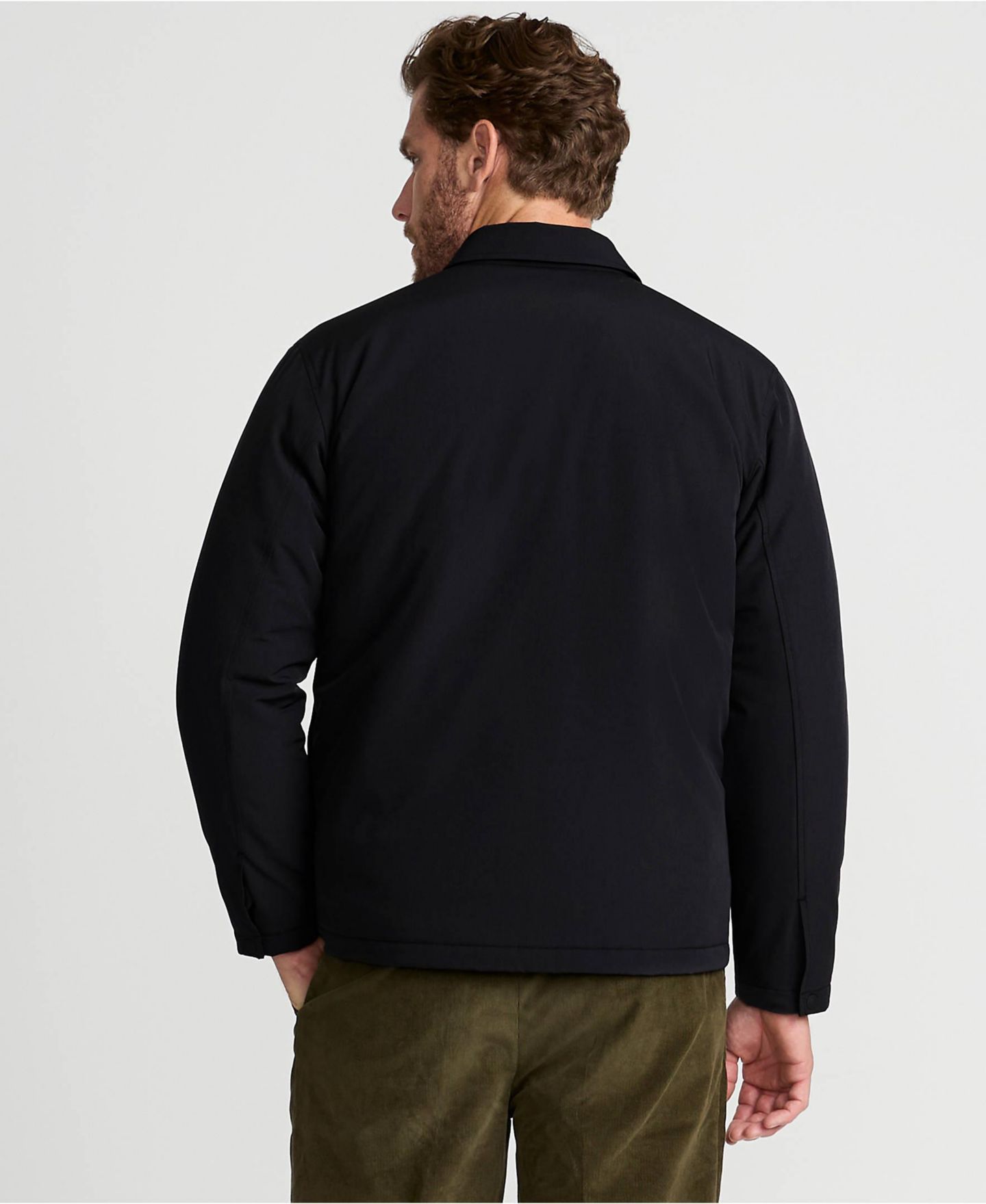 Мужская куртка Lands' End Insulated Commuter Shirt Jacket, цвет: Чёрный — фото 2