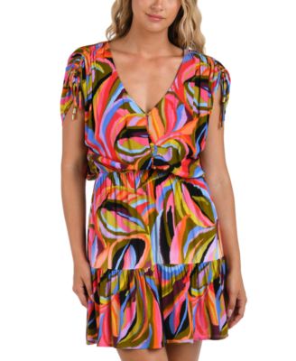 La Blanca - Women's Tropic Waves V-Neck Dress Cover-Up