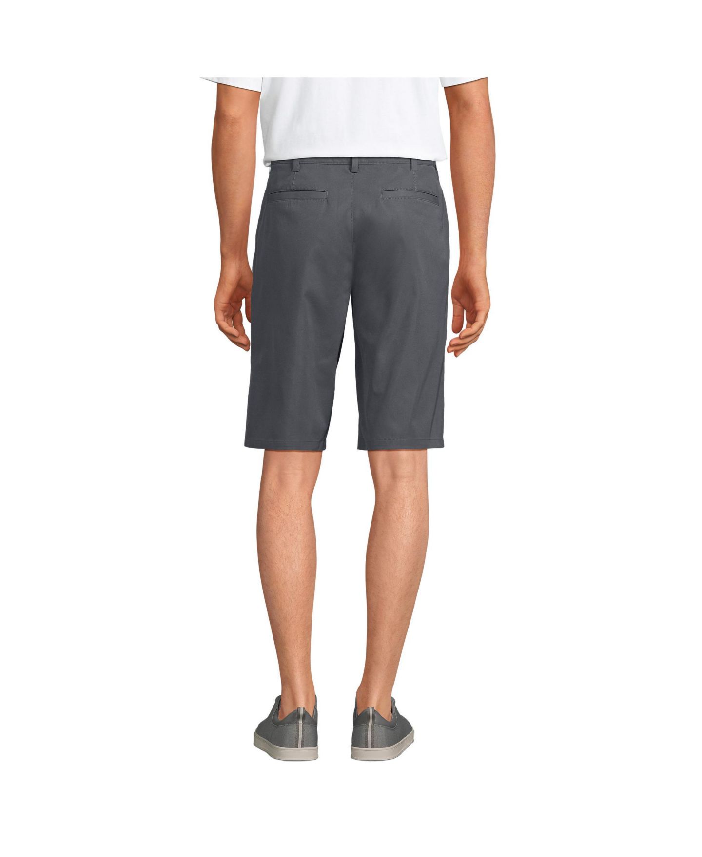 Мужские шорты Lands' End Classic Active Performance 11" Chino, цвет: Серый — фото 2