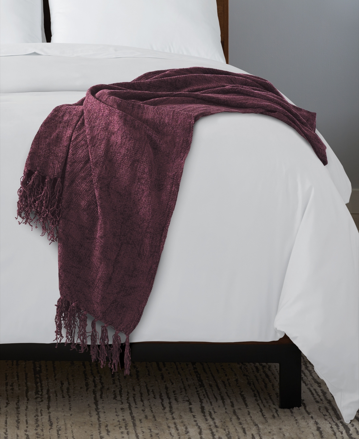 Ella Jayne Classic Weave Chenille Throw, 50" X 60" In Cabernet