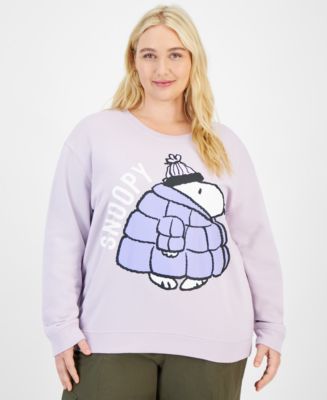Love Tribe Trendy Plus Size Puffer Snoopy Graphic Sweatshirt