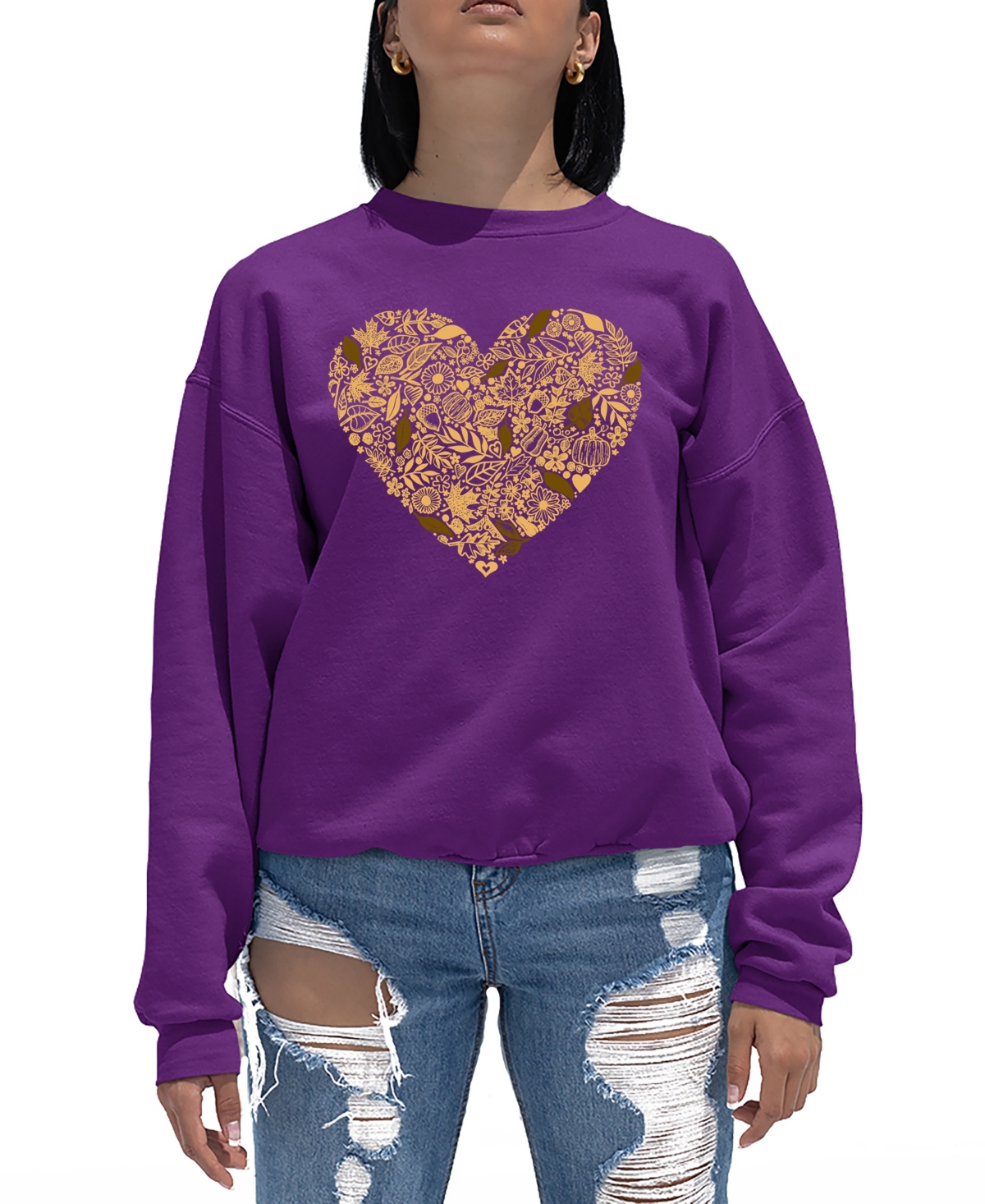 LA POP ART WOMEN'S FALL VIBES ART CREWNECK SWEATSHIRT 
