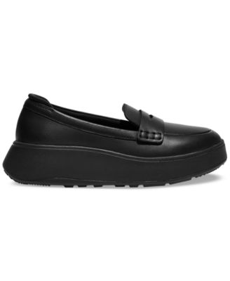 Women's F-Mode Leather Flatform Loafer Flats