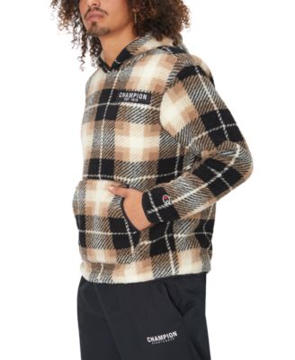 Champion Men's Plaid Faux-Shearling Pullover Hoodie Macy's