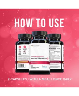 Phytoceramides Skin Hydration Support Capsules, Anti Aging Supplement for Women with Hyaluronic Acid and Phytoceramides, 60ct