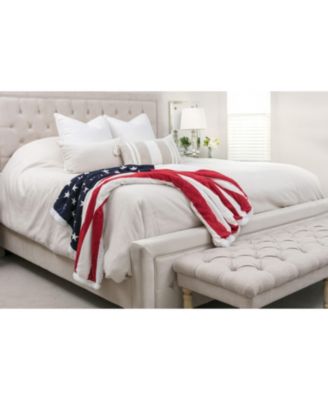 Premium Patriotic US Flag Print Sherpa Throw Blanket - Lightweight Microfiber for Couch and Bed - Great Gift for Veteran, Friend, Men, Women, Proud American House (King)