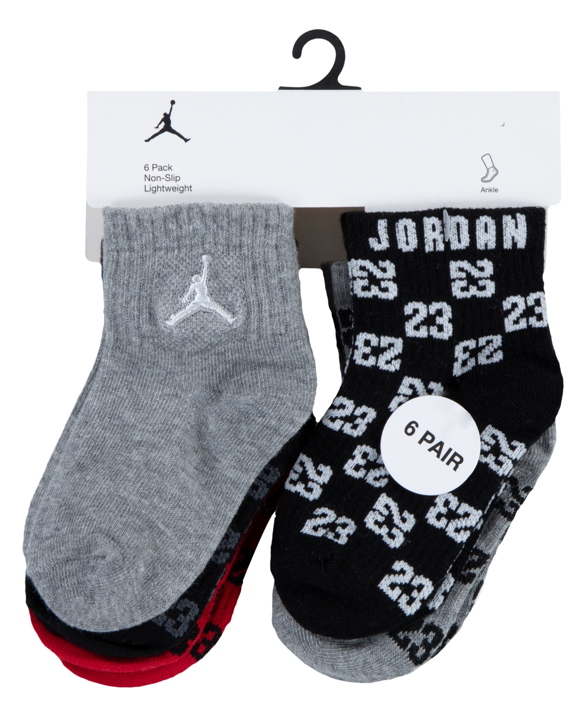 Jordan Baby and Toddler Monogram Socks, 6-Pack