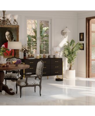   9-Drawer   Particle Board, MDF   Golden Accents, Water-Resistant Surface, Anti-Deformation Wooden Dresser