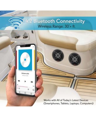 6.5" Bluetooth Marine Speakers, Waterproof, 600 Watt, 2-Way Coaxial System