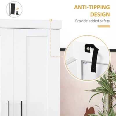 Kitchen Pantry with Doors and Drawer, Adjustable Shelves