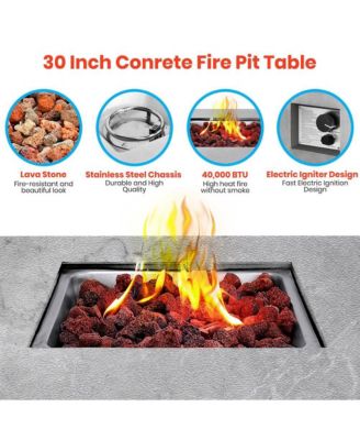 40,000 BTU Propane Gas Fire Pit Table with Cover