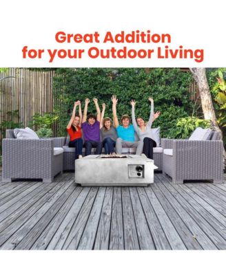 40,000 BTU Propane Gas Fire Pit Table with Cover