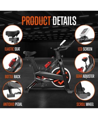 Stationary Cycling Bike Exerciser With Adjustable Resistance and LCD Display