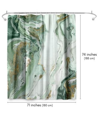Abstract Shower Curtain Marble Petroleum by PI Creative Art