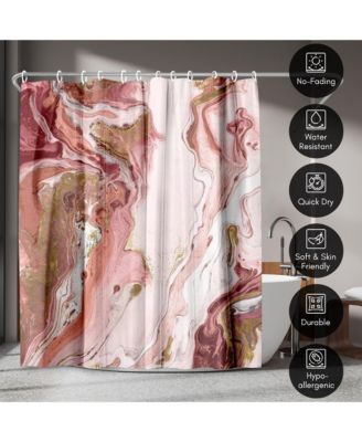 Abstract Shower Curtain Marble Petroleum by PI Creative Art