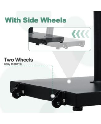 39 lb Outdoor Patio Umbrella Base, Heavy Duty Square Concrete Umbrella Stand, Market Umbrella Pole Stand for Deck, Poolside, Balcony, Black