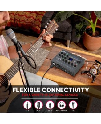 Professional USB Audio Interface with MIC/LINE, Guitar, AUX, and RCA Inputs