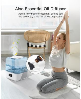 Humidifiers for Bedroom, 4.5L Top Fill Humidifiers for Large Room, Cool Mist Humidifiers for Home,Auto Shut-Off,360 Nozzle, Humidity Setting,White