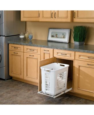 20'' Pullout Large Polymer Clothes Hamper, White, HPRV-1520 S