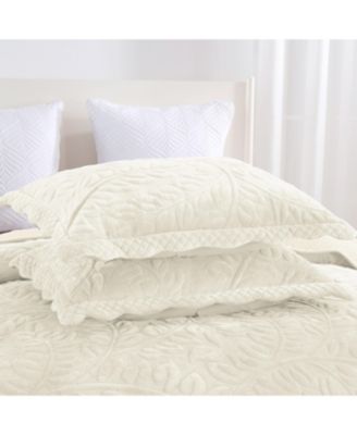3 Pc Luxury Velvet Oversized Embroidery Soft and Plush Quilt Set King