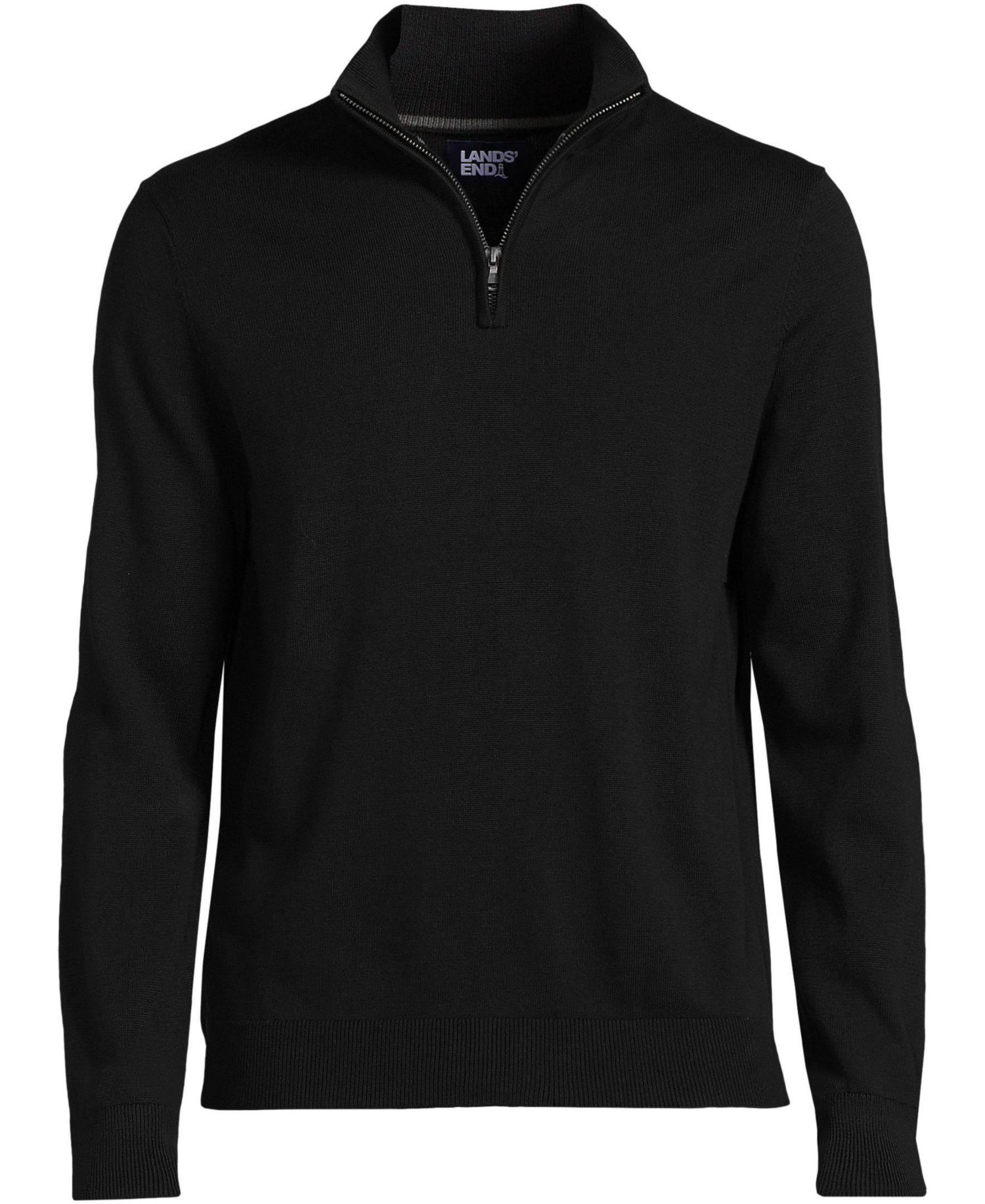 Men's Long Sleeve Fine Gauge Cotton Quarter Zip Sweater
