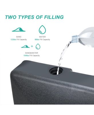 Patio Umbrella Base Heavy Duty with Wheels and Pull Rod, Fillable Umbrella Base, Mobile Market Stand for Deck, Poolside, Lawn - Black