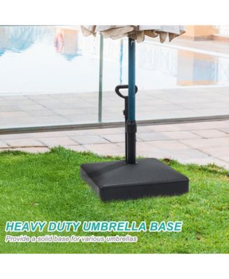 Patio Umbrella Base Heavy Duty with Wheels and Pull Rod, Fillable Umbrella Base, Mobile Market Stand for Deck, Poolside, Lawn - Black