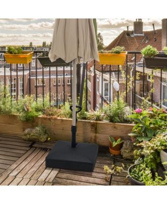 Patio Umbrella Base Heavy Duty with Wheels and Pull Rod, Fillable Umbrella Base, Mobile Market Stand for Deck, Poolside, Lawn - Black