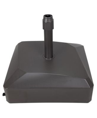 Patio Umbrella Base With Wheels, Heavy Duty Fillable Market Umbrella Stand For Patios, Poolside, Garden With 4 Wheels, 2 Locks And Adjustable Knob- Brown