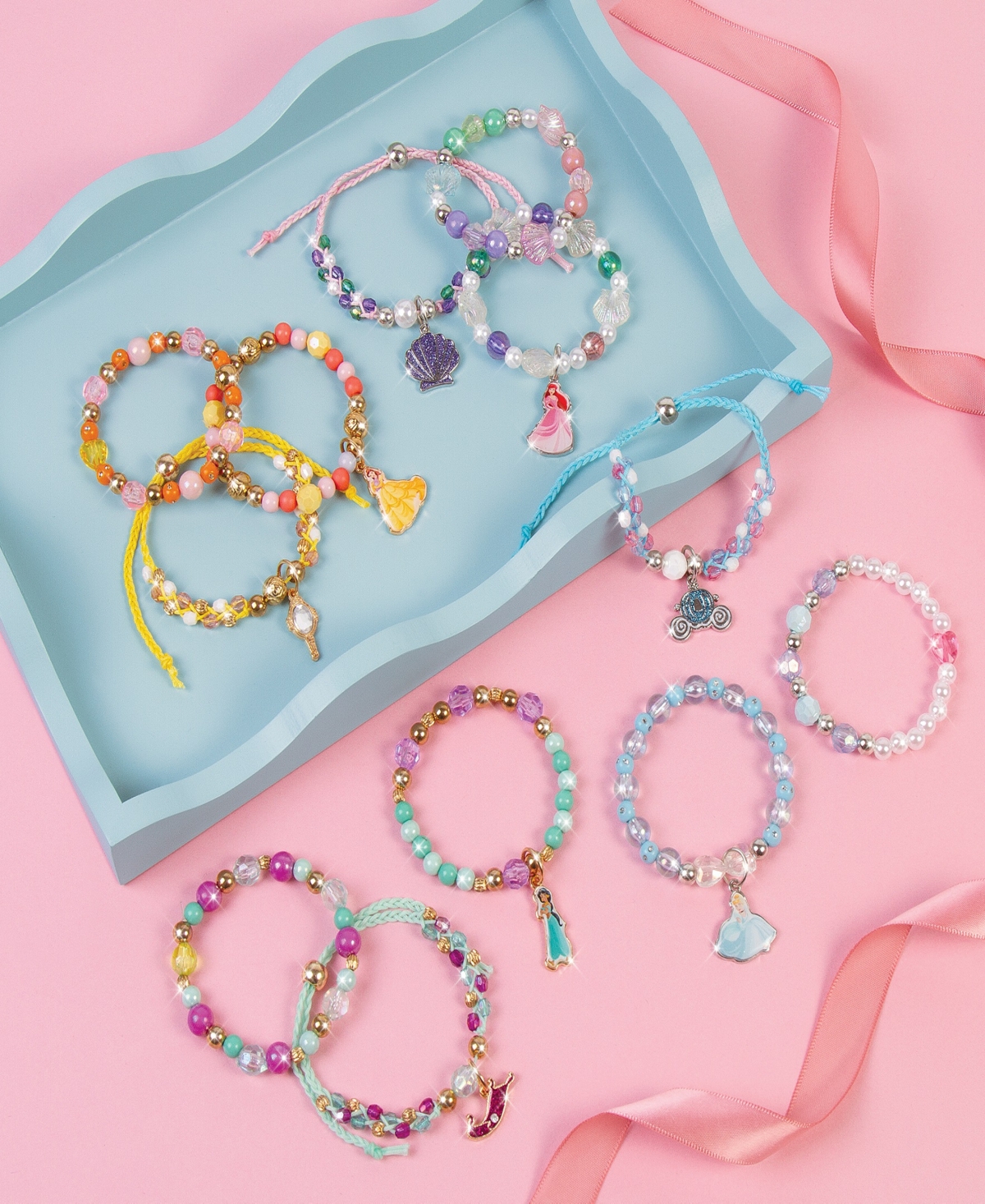 Make It Real Disney Princess Castle Style Diy Bracelet Kit In Multi