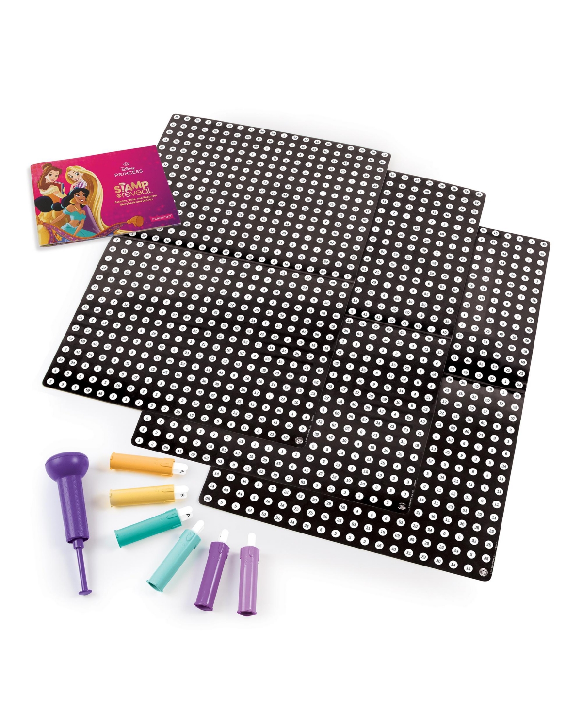 Make It Real Disney Stamp To Reveal Jasmine, Belle, Rapunzel Storybook And Dot Art In Multi