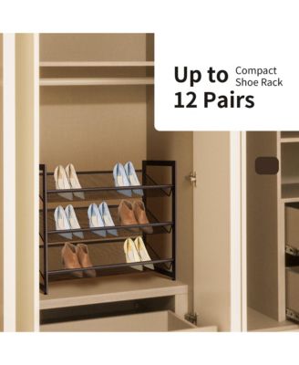 3-Tier Shoe Rack Adjustable to Flat Slant Shoe Organizer Holder Stand