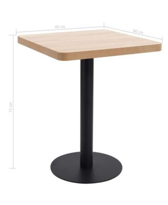 Bistro Table Light Brown 23.6"x23.6" MDF