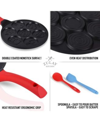 Pancake Pan - 7 Animal Face Designs and Two Bonus Spatulas