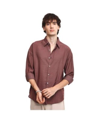 Men's Mocha Brown Breezy Wrinked Shirt