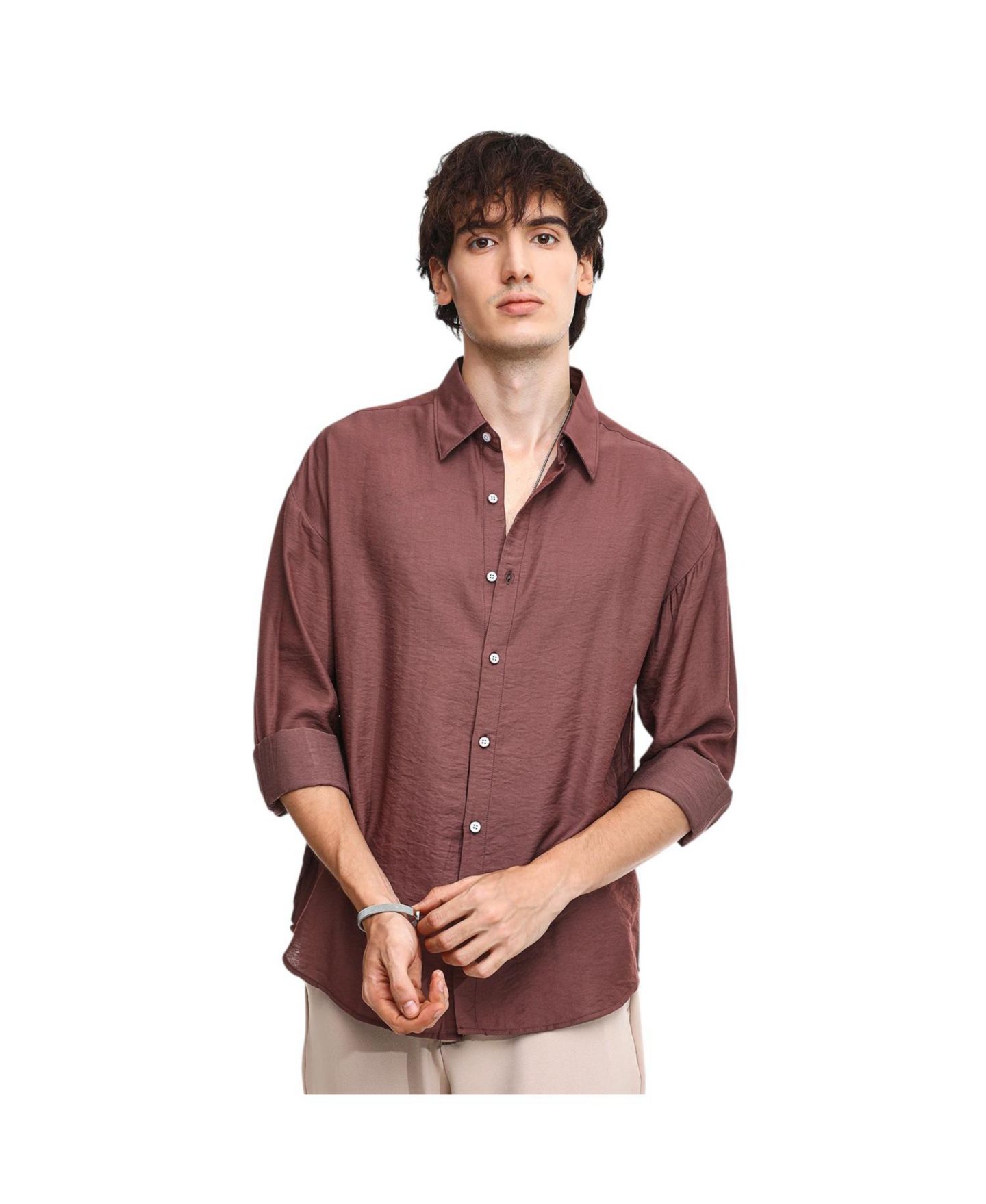 Мужская рубашка Cahoot Campus Sutra Mocha Brown Breezy Wrinked, цвет: Коричневый — фото 1