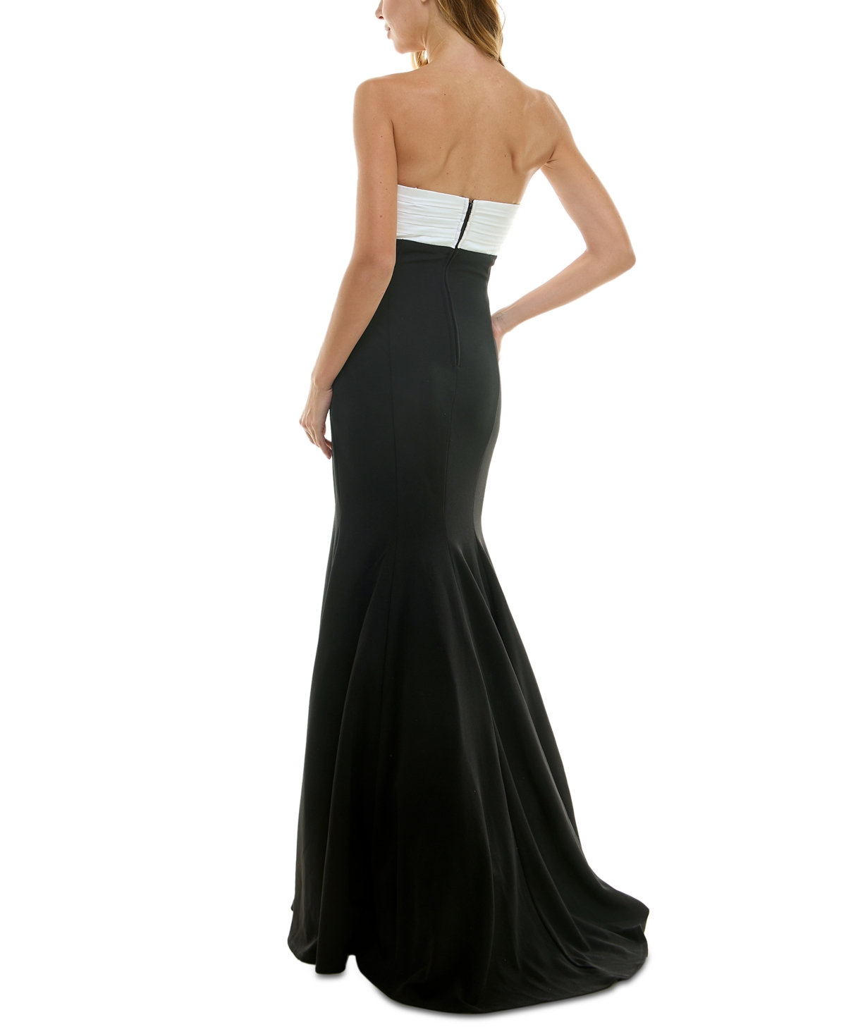 City Studios Juniors' Rosette-Trim Cutout Colorblocked Gown
