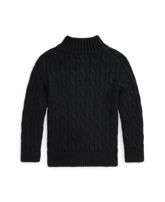 Boys 2-7 Cable-Knit Cotton Quarter-Zip Sweater