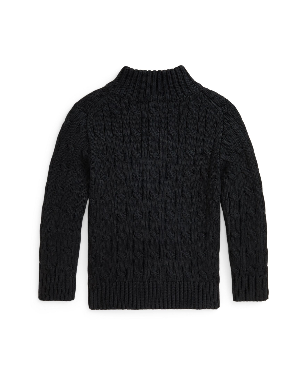 Polo Ralph Lauren Little And Toddler Boys Cable-knit Cotton Quarter-zip Sweater In Polo Black