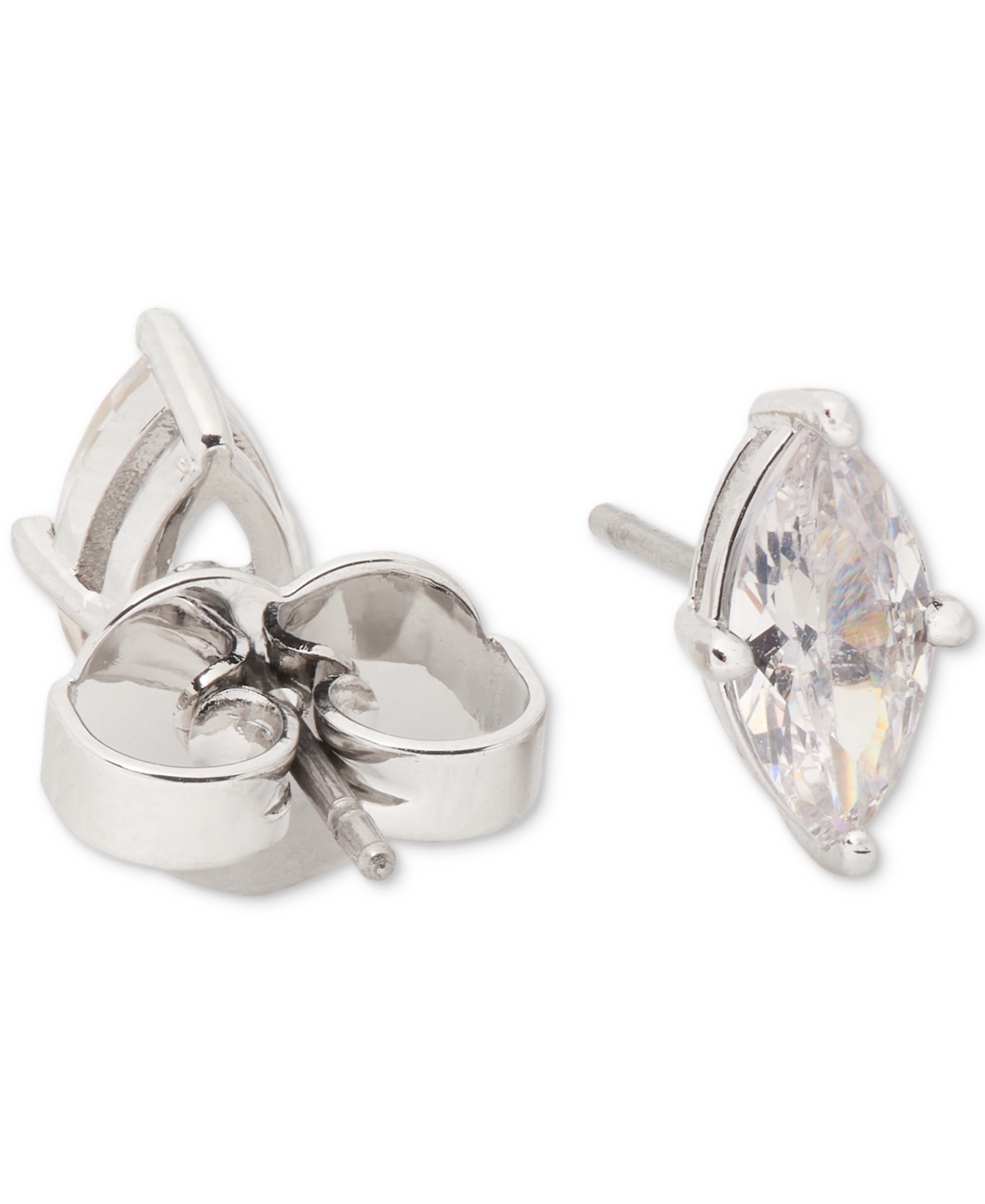 Kate Spade New York Marquise Cut Solitaire Stud Earrings In Clear,silv