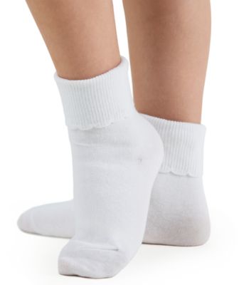 3-Pack Scalloped Socks, Little Girls & Big Girls