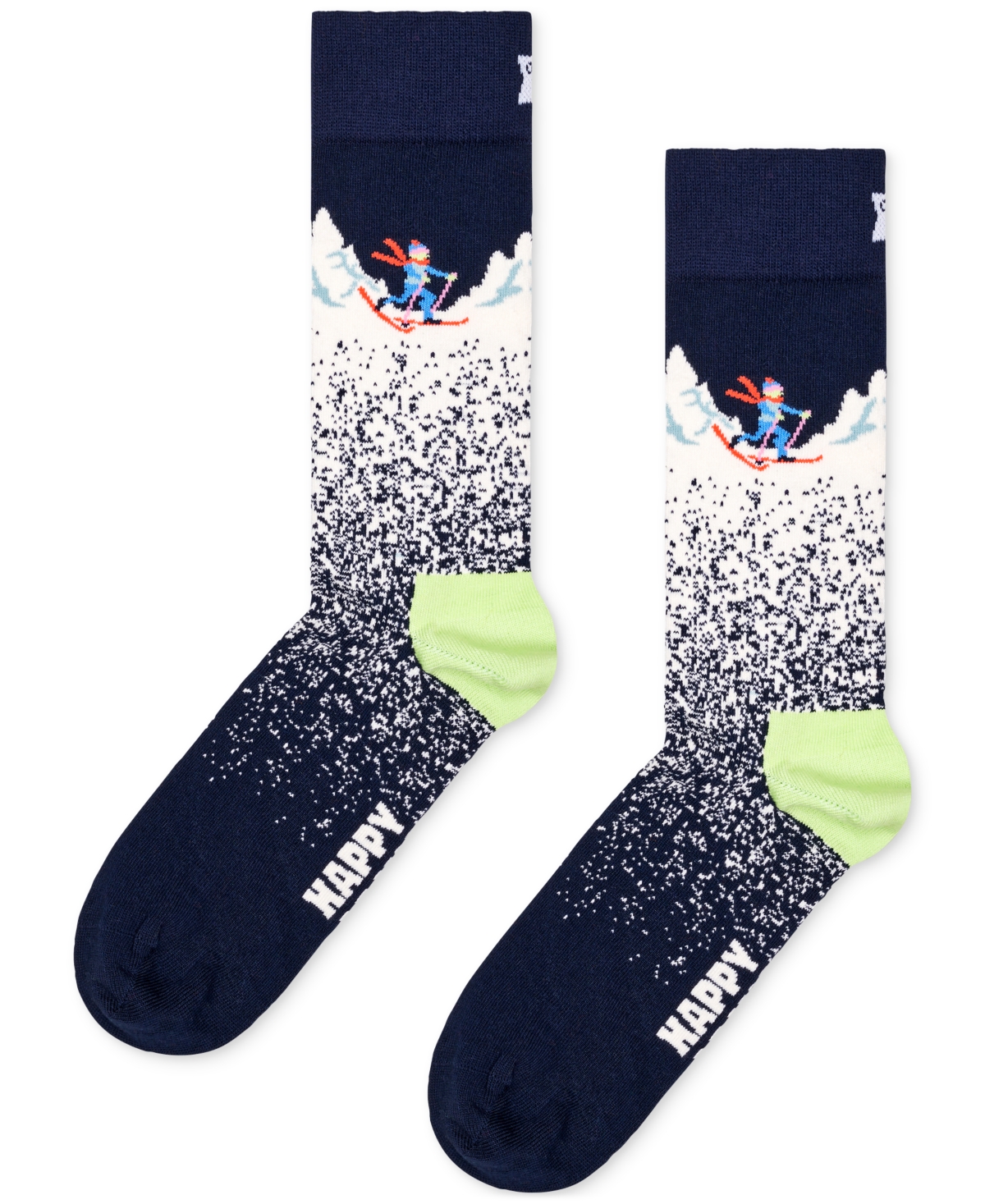 Happy Socks Assorted 2-pack Skiing Chalet Crew Socks Gift Set In Medium Brown