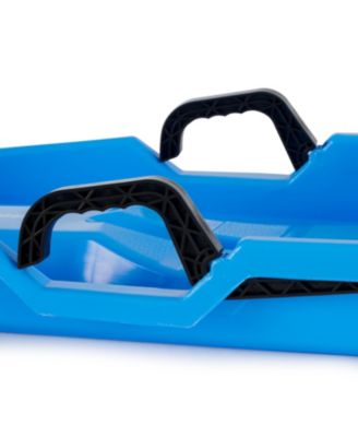 Downhill Thunder Kids Toddler Plastic Toboggan Snow Sled, Blue